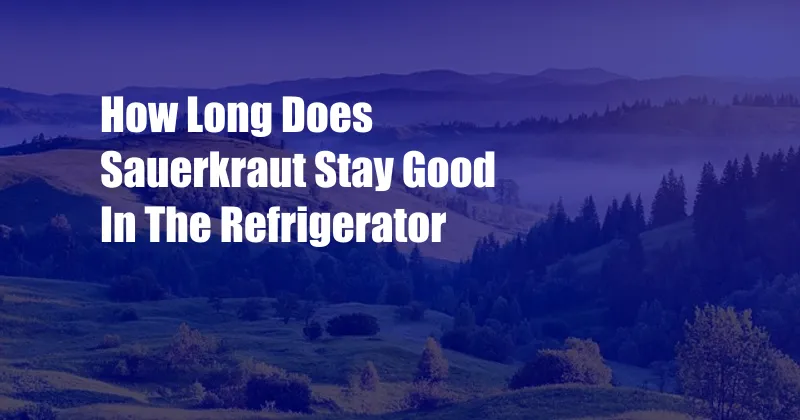 How Long Does Sauerkraut Stay Good In The Refrigerator
