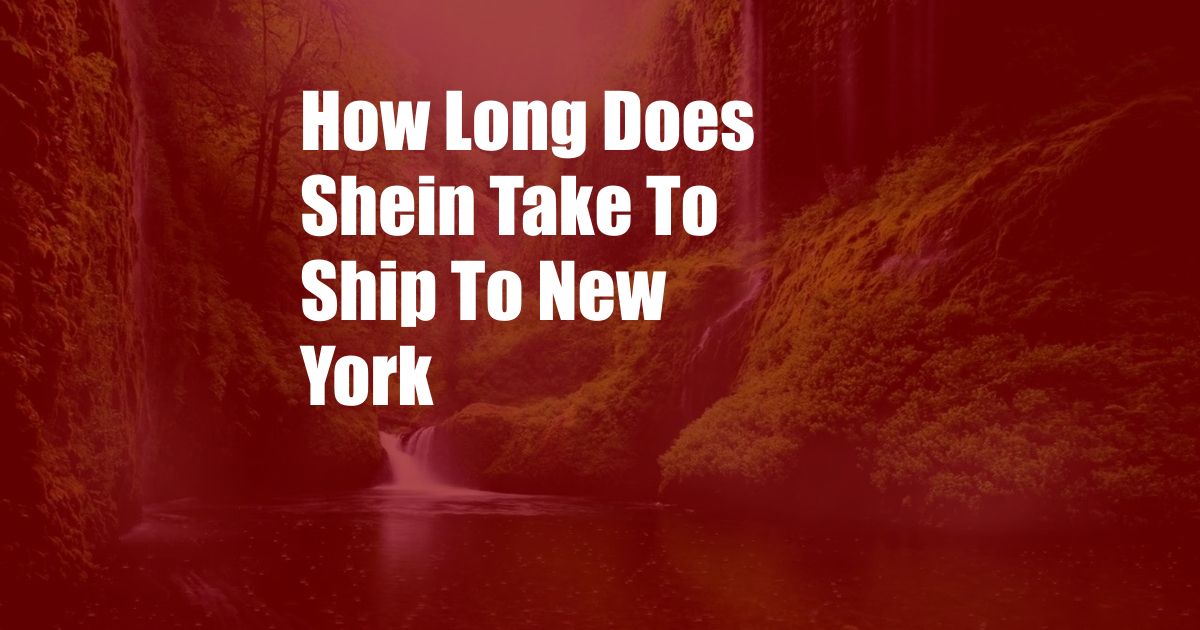 How Long Does Shein Take To Ship To New York
