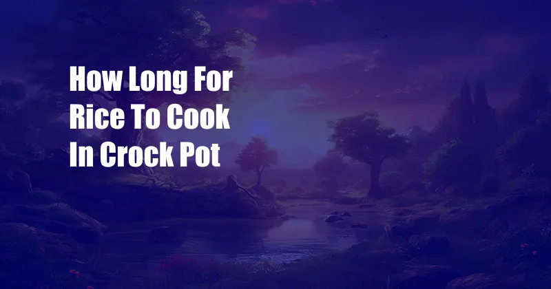 How Long For Rice To Cook In Crock Pot