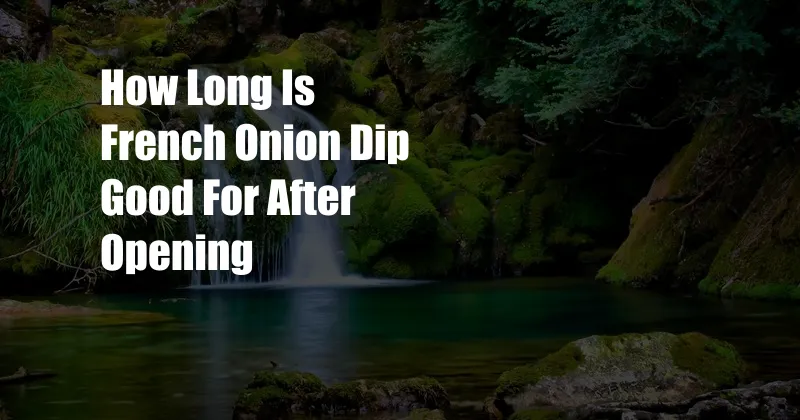 How Long Is French Onion Dip Good For After Opening