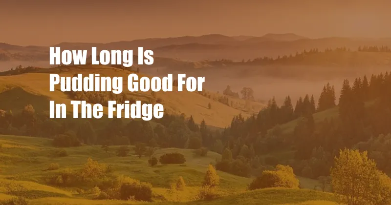 How Long Is Pudding Good For In The Fridge