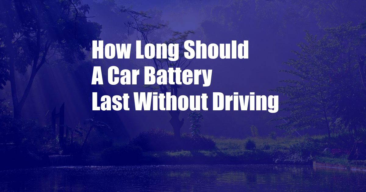 How Long Should A Car Battery Last Without Driving