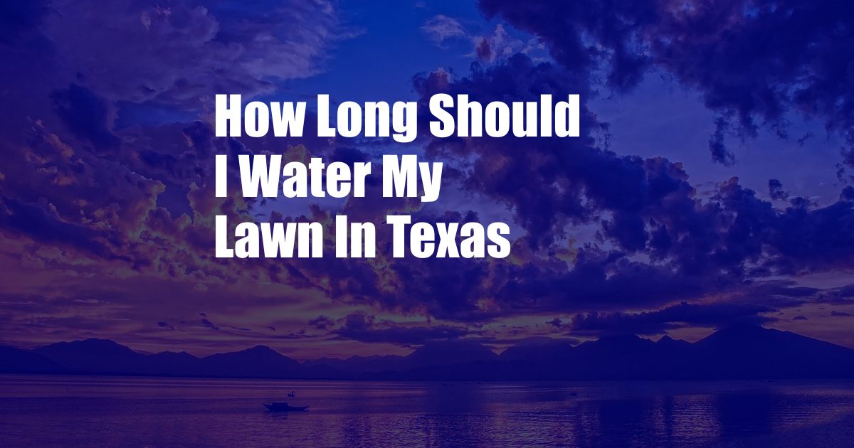 How Long Should I Water My Lawn In Texas
