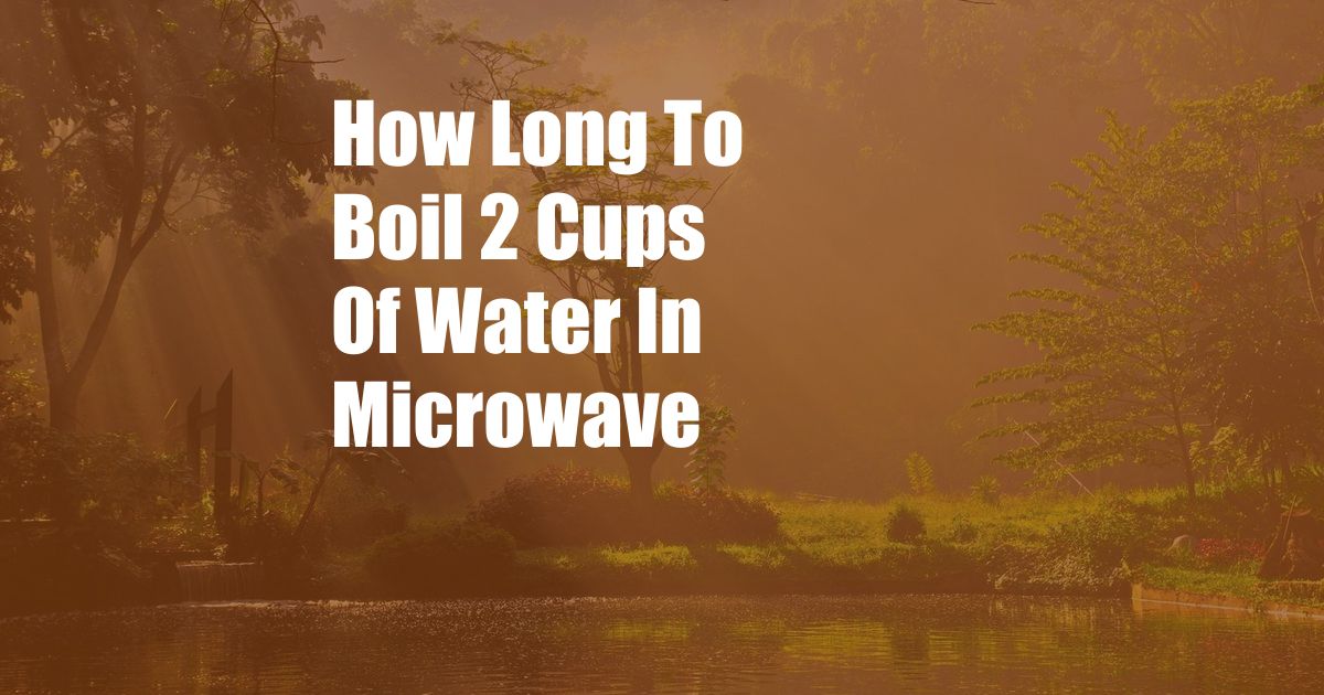 How Long To Boil 2 Cups Of Water In Microwave