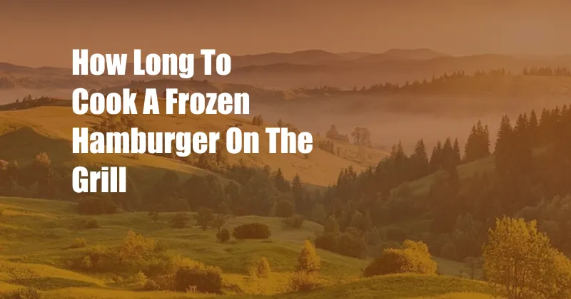 How Long To Cook A Frozen Hamburger On The Grill