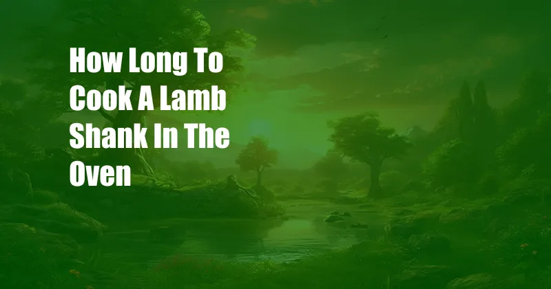 How Long To Cook A Lamb Shank In The Oven