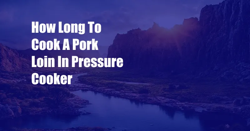 How Long To Cook A Pork Loin In Pressure Cooker