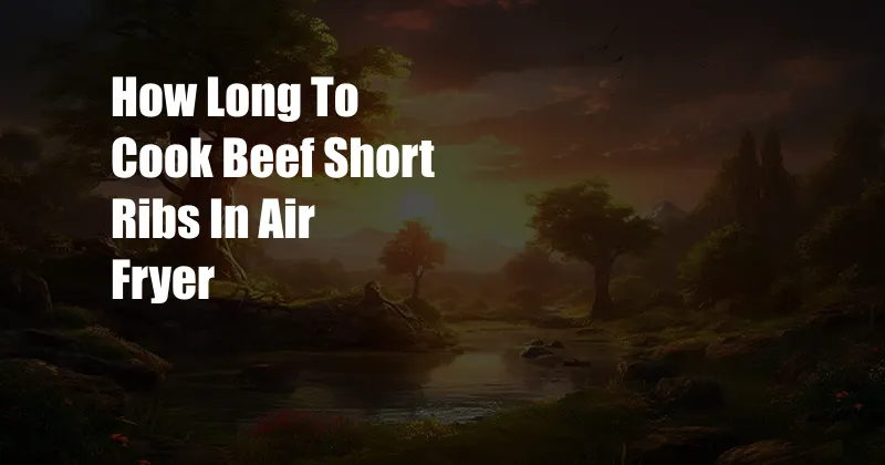 How Long To Cook Beef Short Ribs In Air Fryer