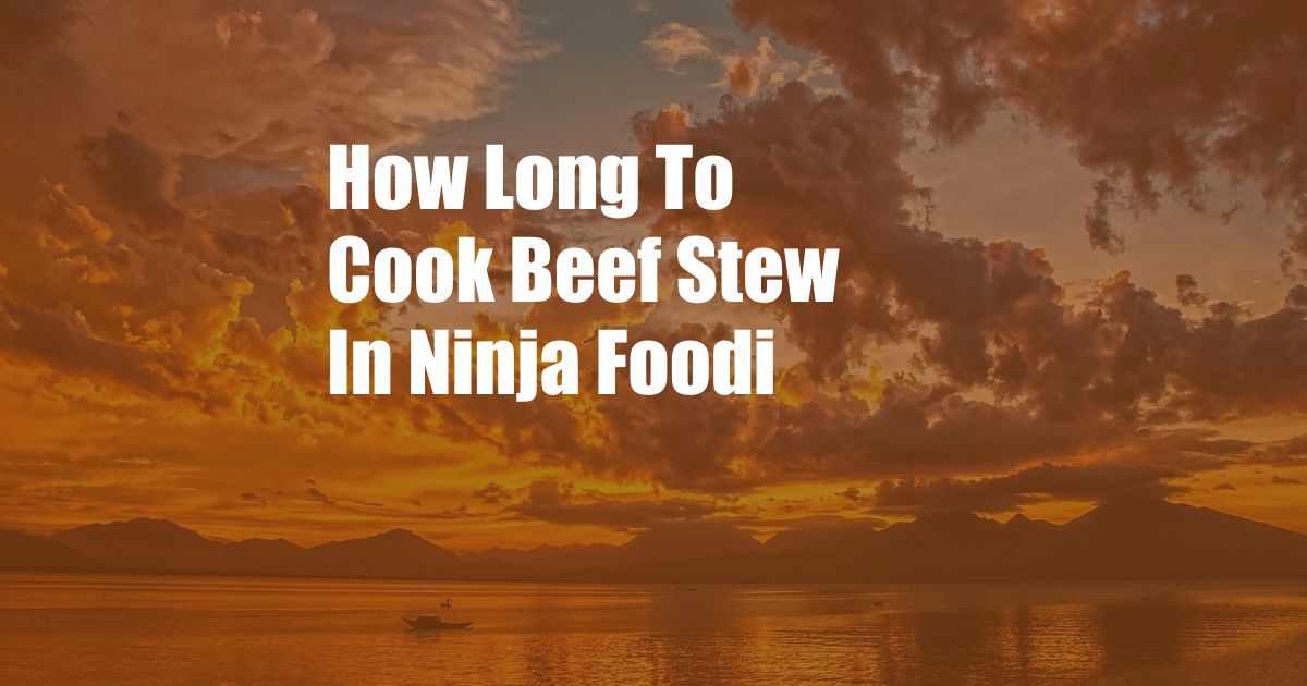 How Long To Cook Beef Stew In Ninja Foodi