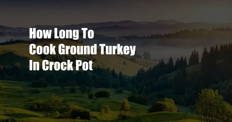 How Long To Cook Ground Turkey In Crock Pot
