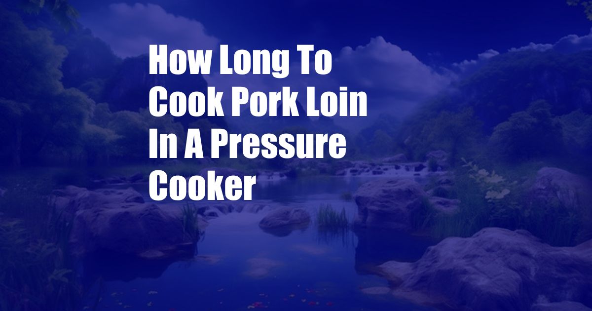 How Long To Cook Pork Loin In A Pressure Cooker