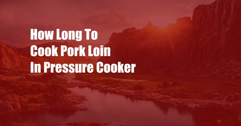 How Long To Cook Pork Loin In Pressure Cooker