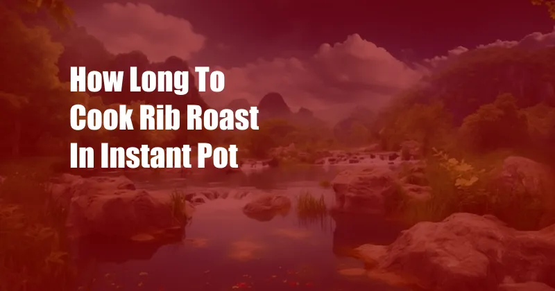 How Long To Cook Rib Roast In Instant Pot