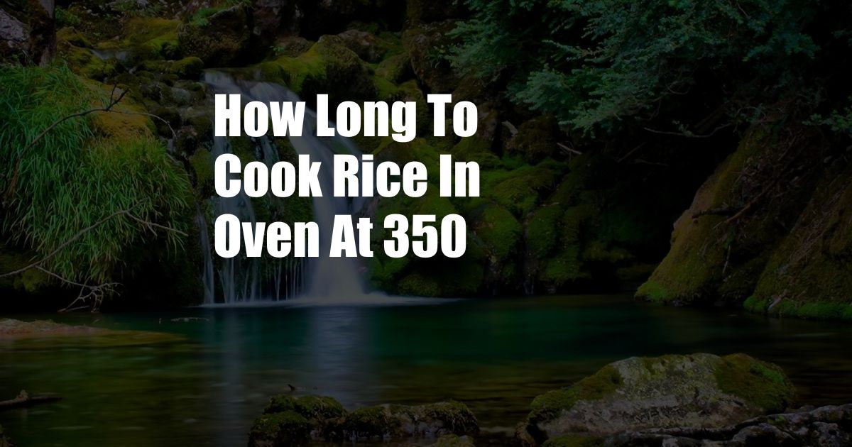 How Long To Cook Rice In Oven At 350