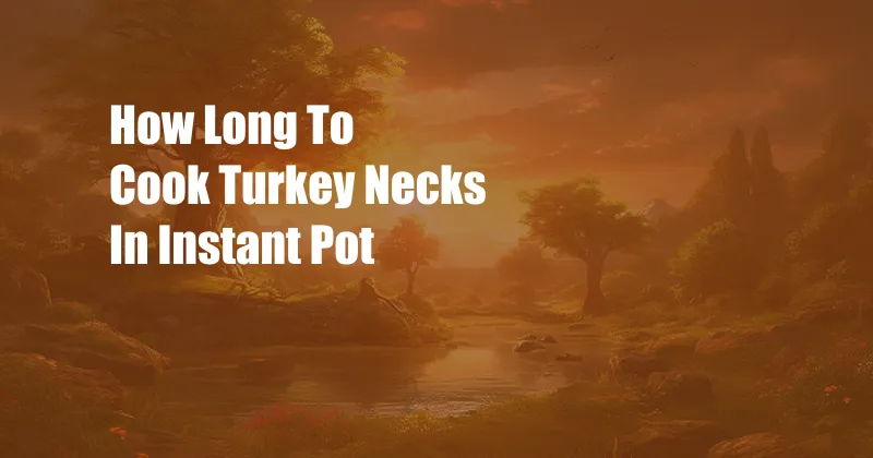 How Long To Cook Turkey Necks In Instant Pot