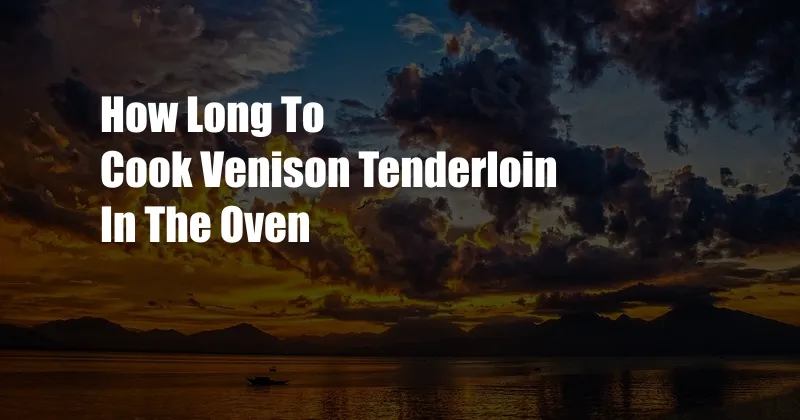 How Long To Cook Venison Tenderloin In The Oven