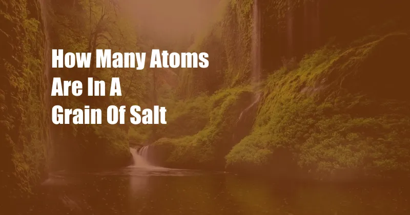 How Many Atoms Are In A Grain Of Salt