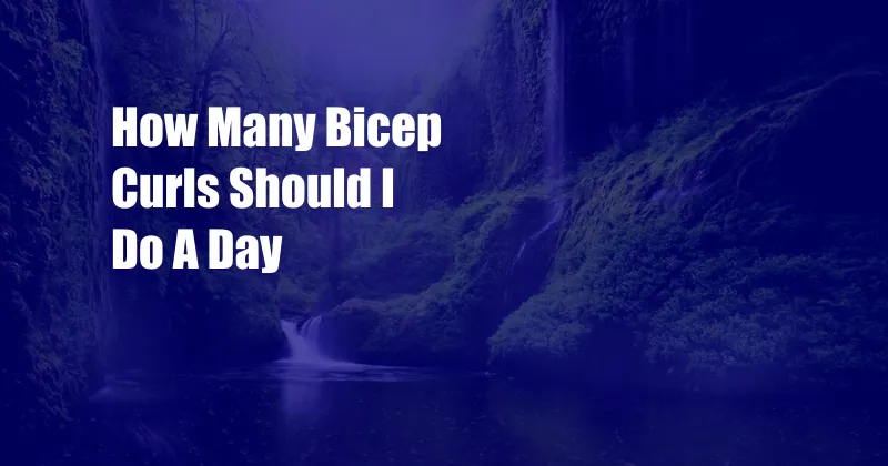 How Many Bicep Curls Should I Do A Day