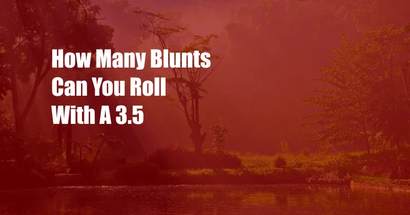 How Many Blunts Can You Roll With A 3.5