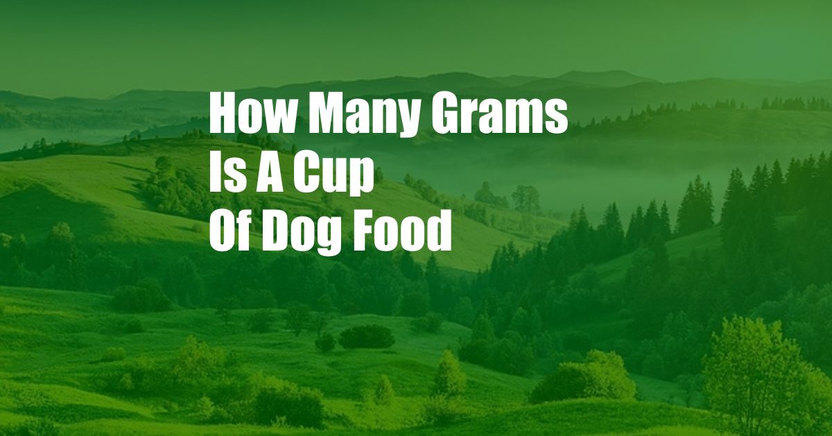 How Many Grams Is A Cup Of Dog Food