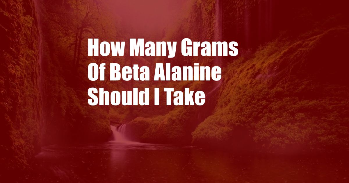 How Many Grams Of Beta Alanine Should I Take