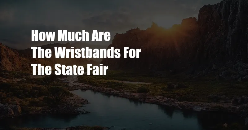 How Much Are The Wristbands For The State Fair