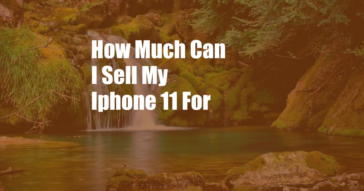 How Much Can I Sell My Iphone 11 For