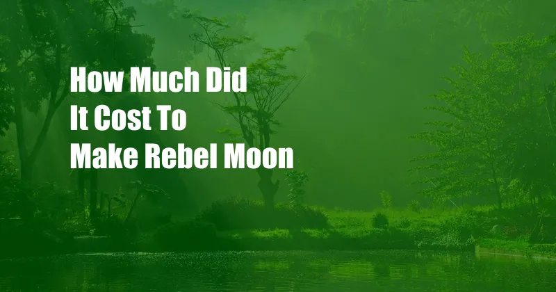 How Much Did It Cost To Make Rebel Moon