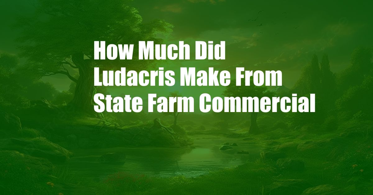 How Much Did Ludacris Make From State Farm Commercial