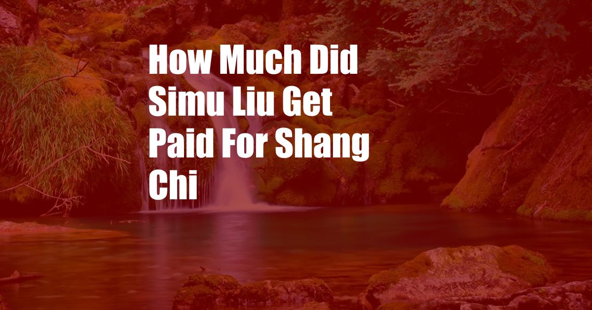 How Much Did Simu Liu Get Paid For Shang Chi