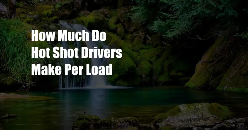 How Much Do Hot Shot Drivers Make Per Load