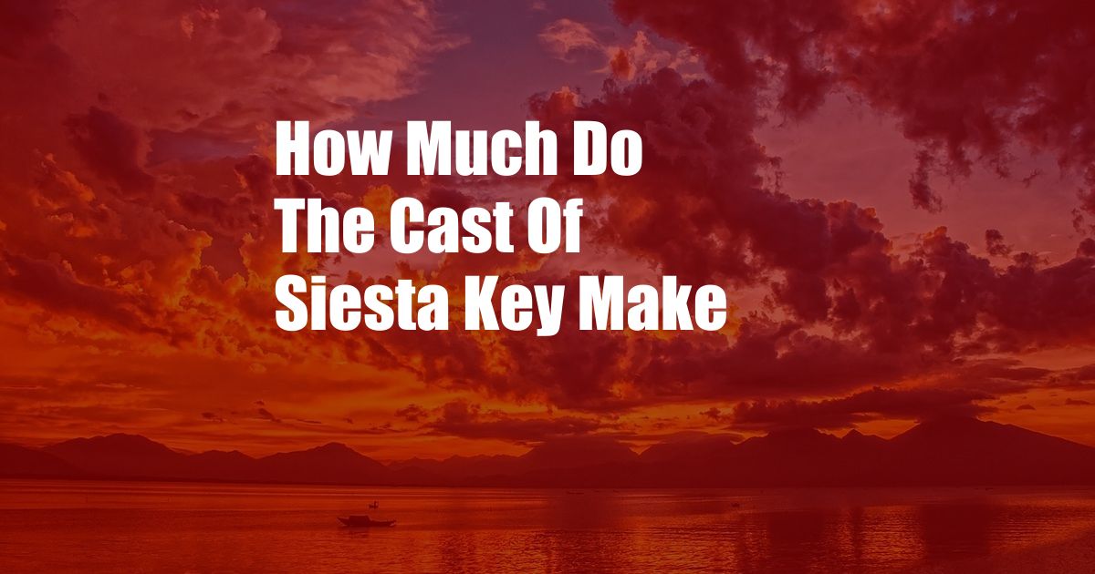 How Much Do The Cast Of Siesta Key Make