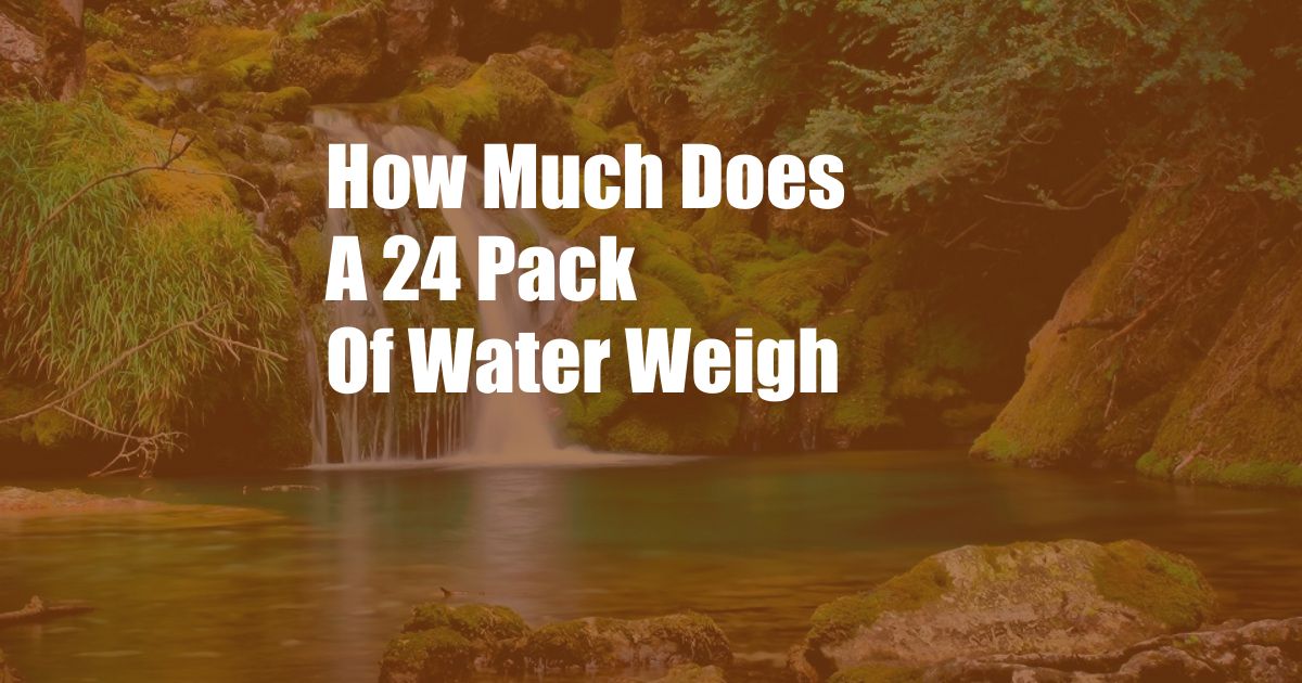 How Much Does A 24 Pack Of Water Weigh