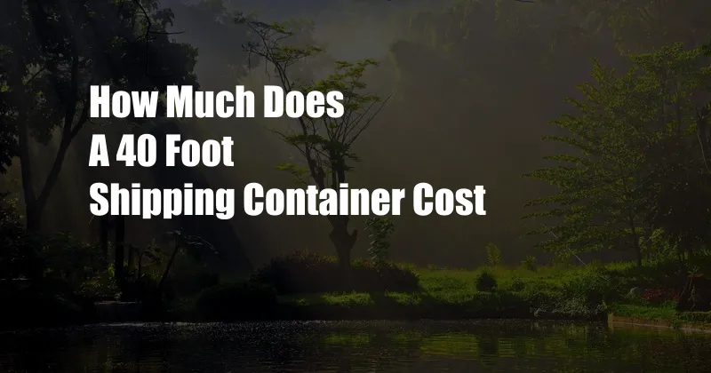 How Much Does A 40 Foot Shipping Container Cost