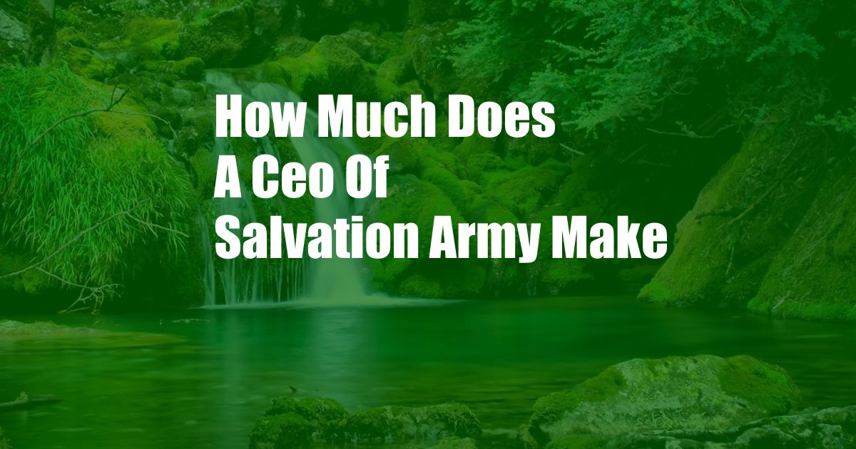 How Much Does A Ceo Of Salvation Army Make