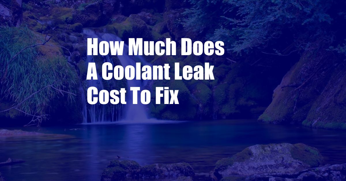 How Much Does A Coolant Leak Cost To Fix