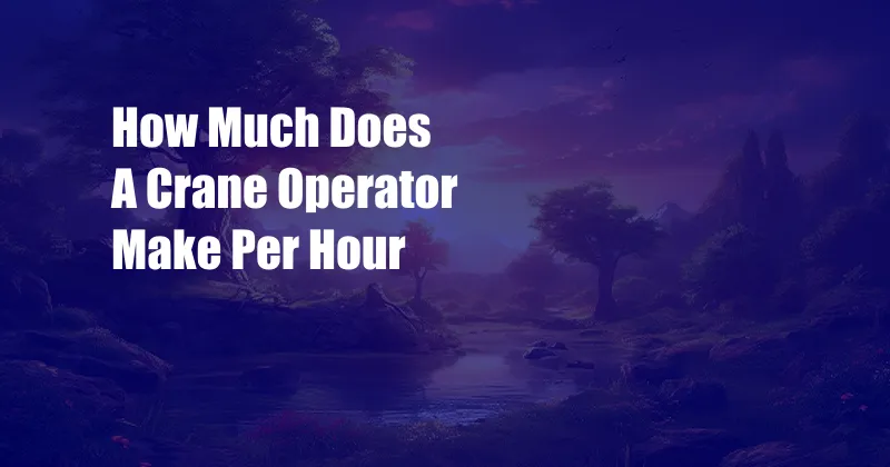 How Much Does A Crane Operator Make Per Hour