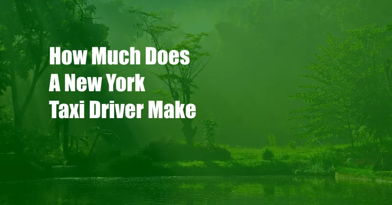 How Much Does A New York Taxi Driver Make