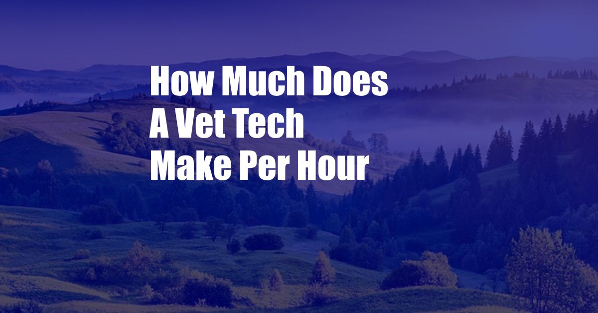 How Much Does A Vet Tech Make Per Hour