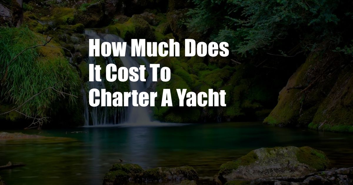 How Much Does It Cost To Charter A Yacht