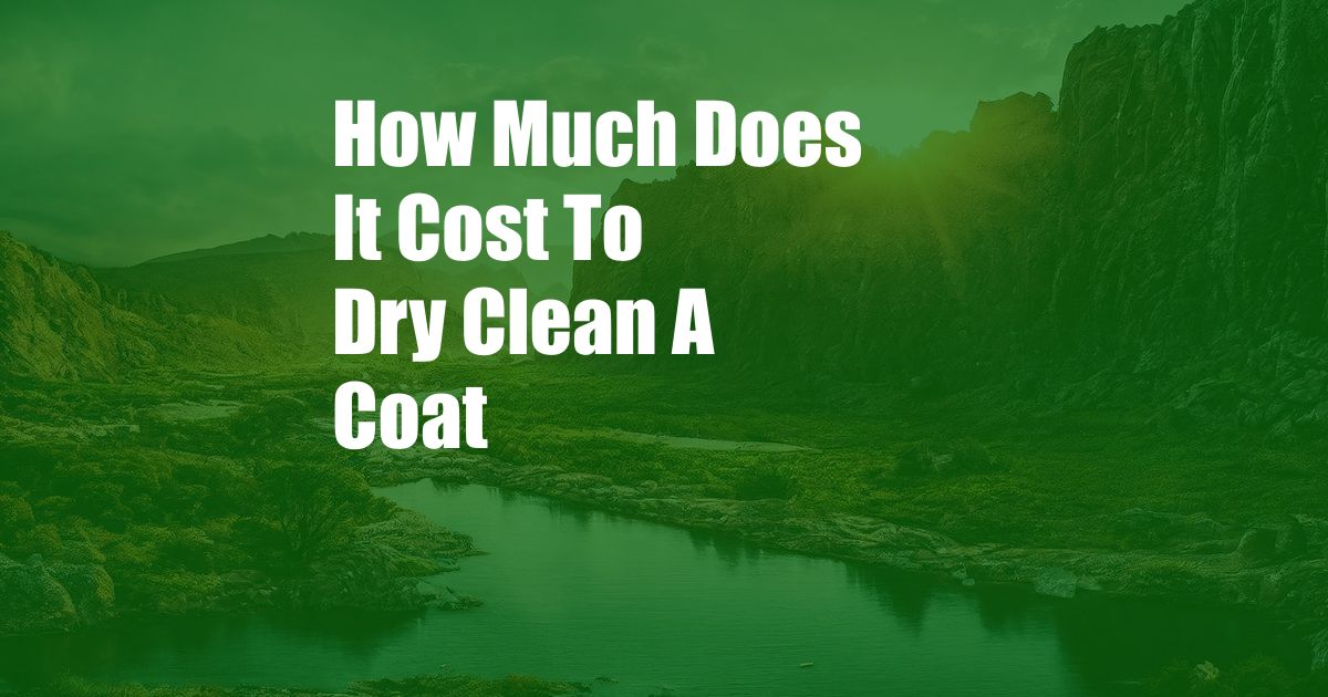 How Much Does It Cost To Dry Clean A Coat