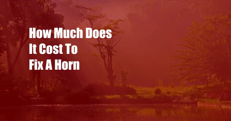 How Much Does It Cost To Fix A Horn