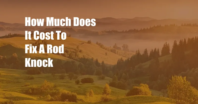 How Much Does It Cost To Fix A Rod Knock