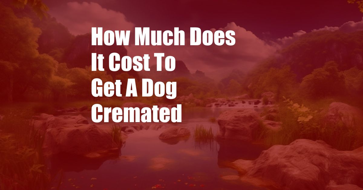 How Much Does It Cost To Get A Dog Cremated