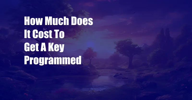 How Much Does It Cost To Get A Key Programmed