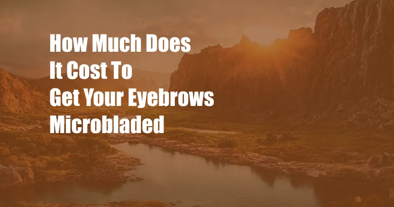 How Much Does It Cost To Get Your Eyebrows Microbladed