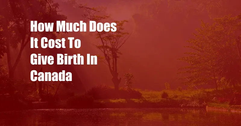 How Much Does It Cost To Give Birth In Canada