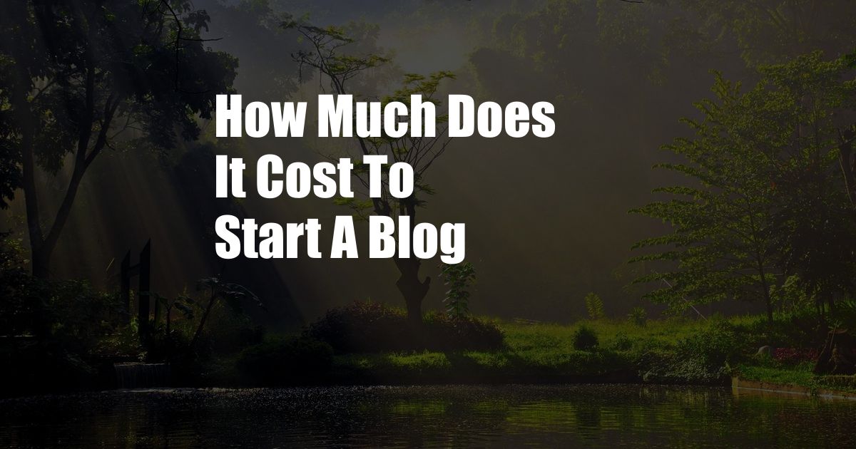 How Much Does It Cost To Start A Blog