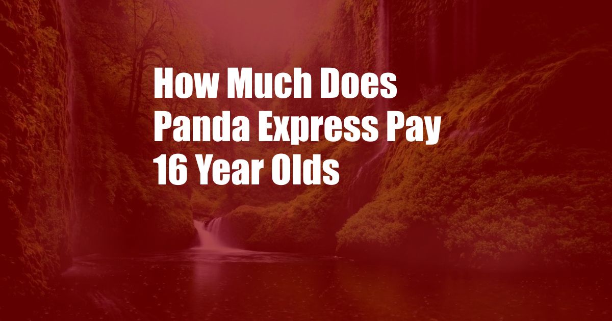 How Much Does Panda Express Pay 16 Year Olds
