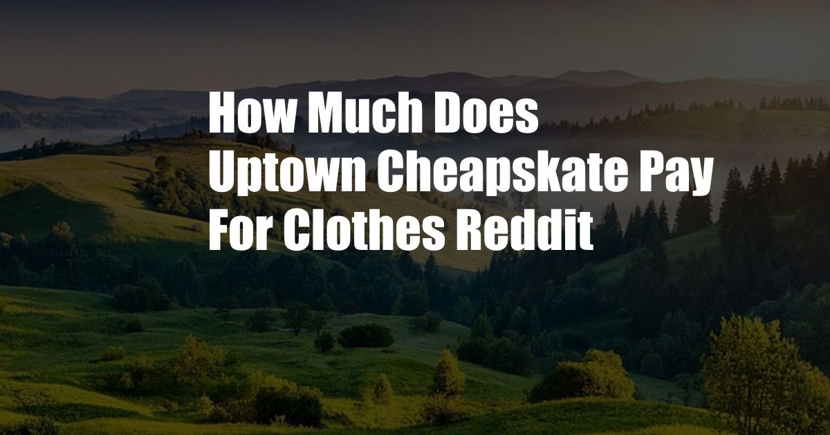 How Much Does Uptown Cheapskate Pay For Clothes Reddit